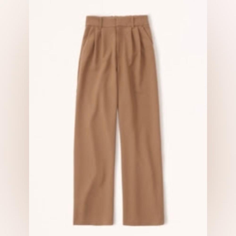 Abercrombie & Fitch Tailored Wide Leg Pants In Brown